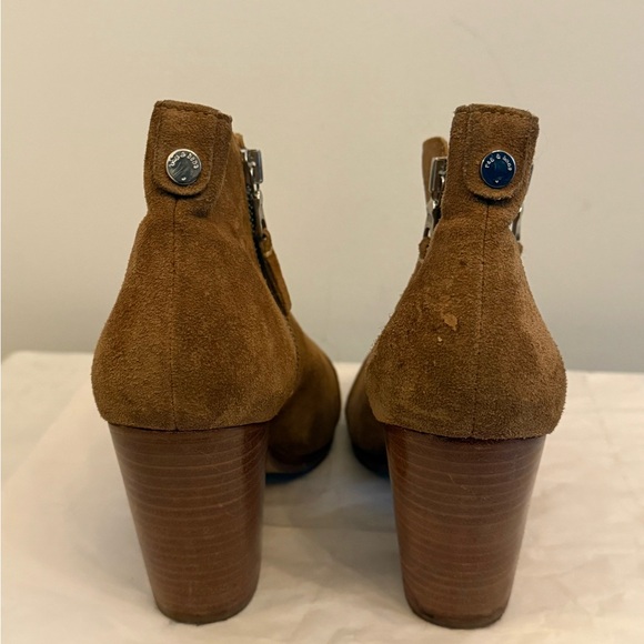 Rag & Bone Margot Tan Suede Side Zip Stacked Heel Ankle Boots Size 10 - Picture 9 of 13
